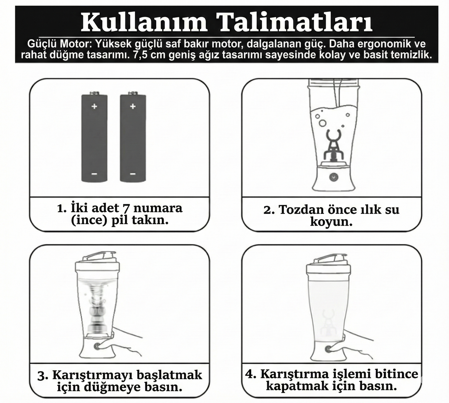 Gym Elektrikli Şarj Edilebilir Protein Shaker 350ml